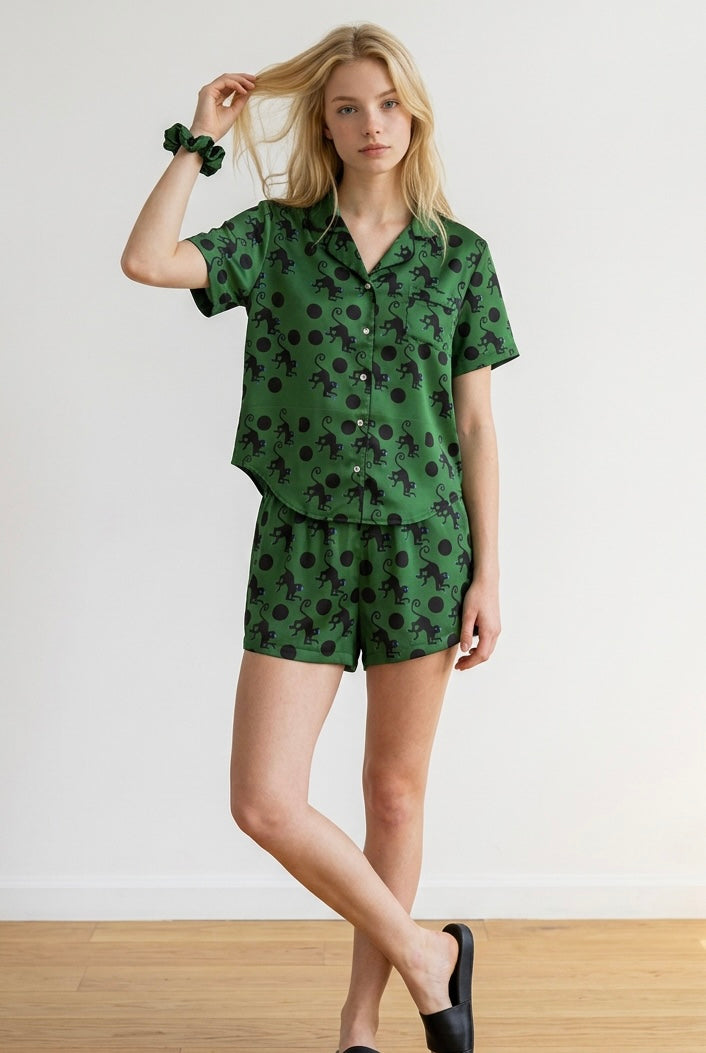 Monkey Time pajama top Forest