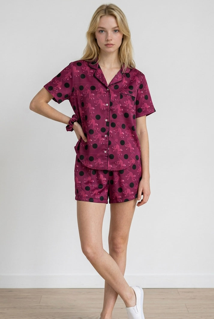 Monkey Time pajama top Burgundy