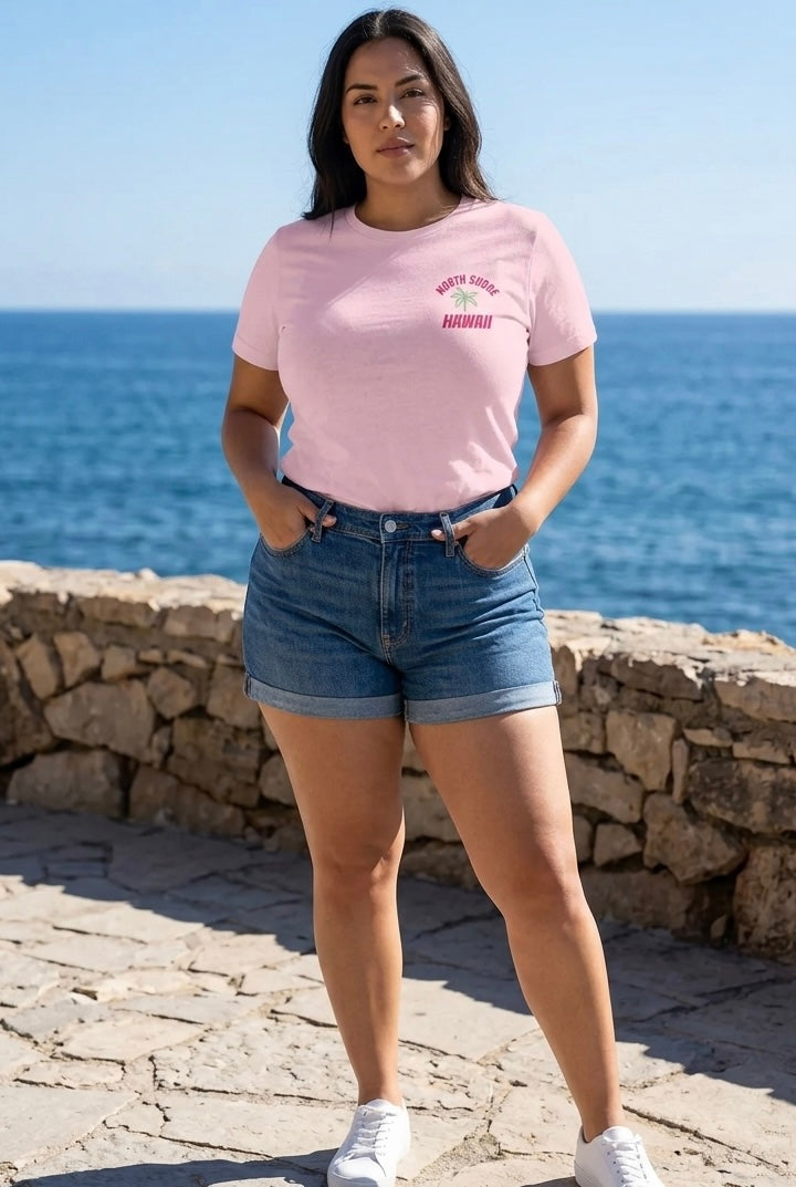 Oversized Embroidered North Shore Tee Pink
