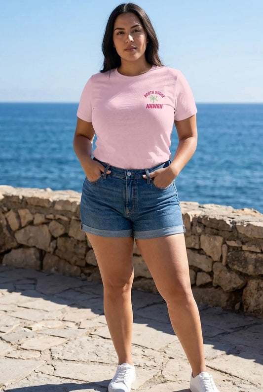Oversized Embroidered North Shore Tee Pink