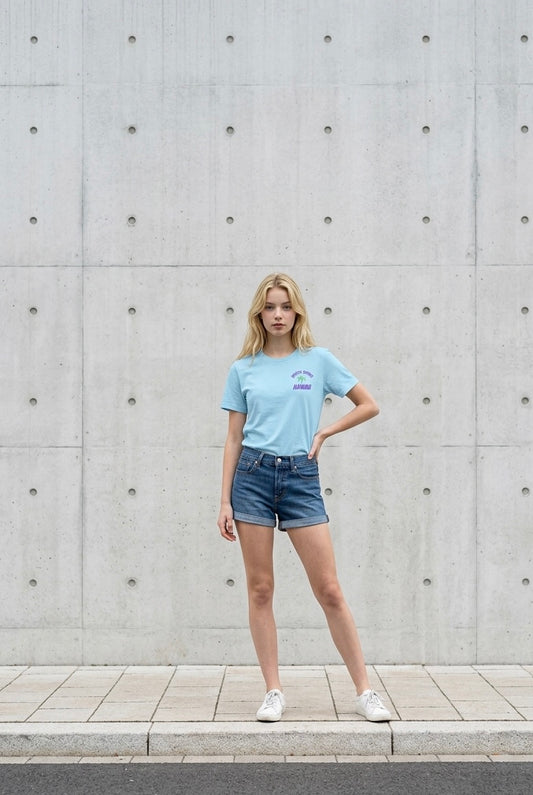 Oversized Embroidered North Shore Tee Blue