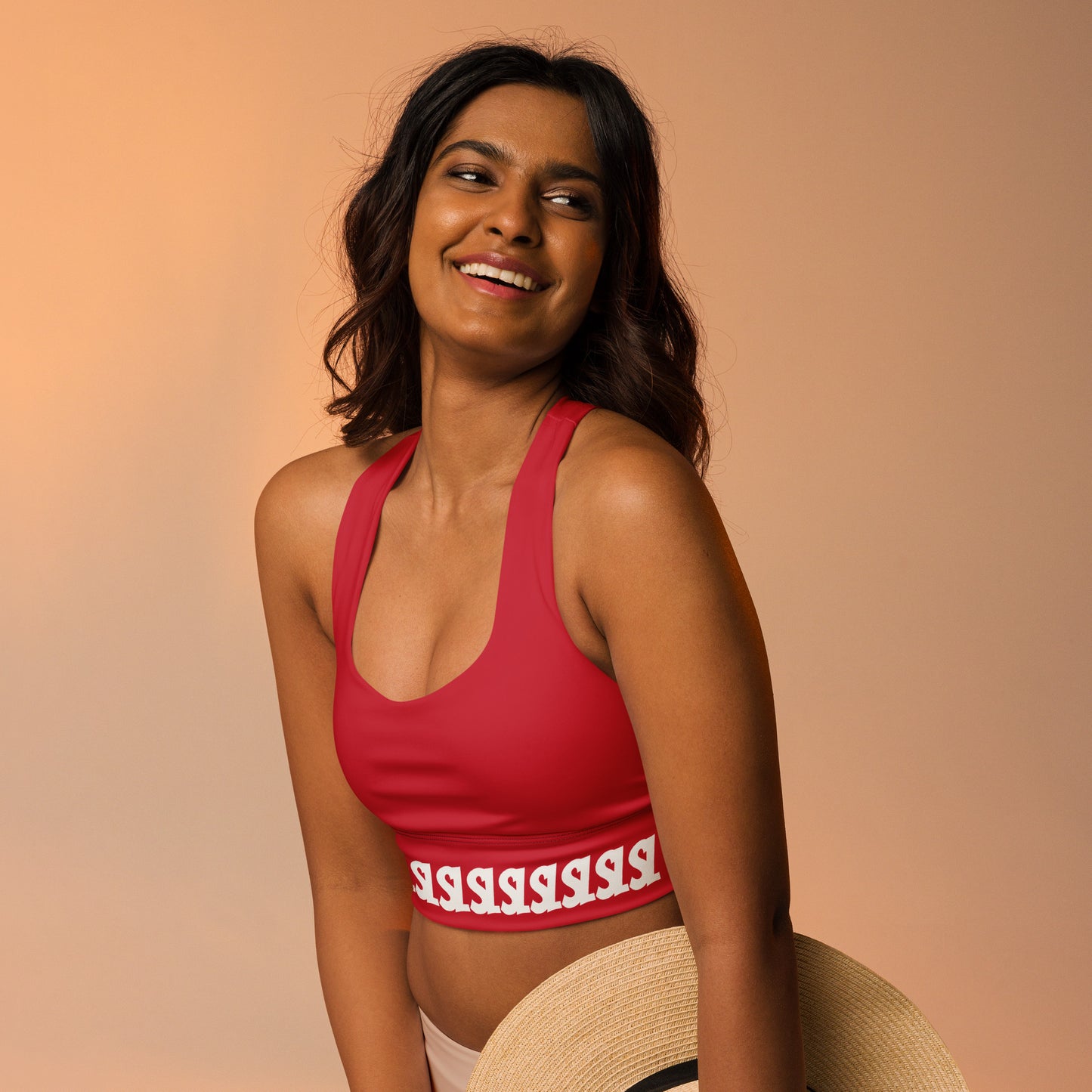 Logo sports bra Cherry